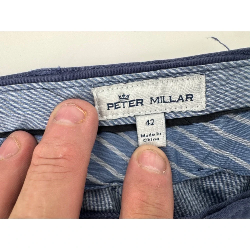 Peter‎ Millar Ultimate Sateen Five Pocket Pants Mens 42x34 Blue Stretch Golf